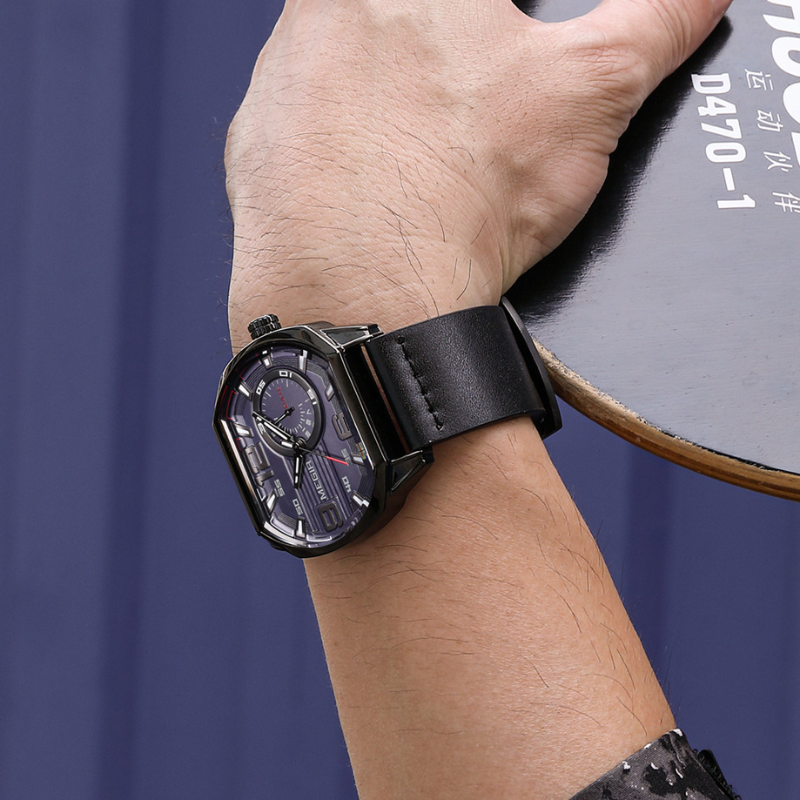 Montre de sport en cuir premium