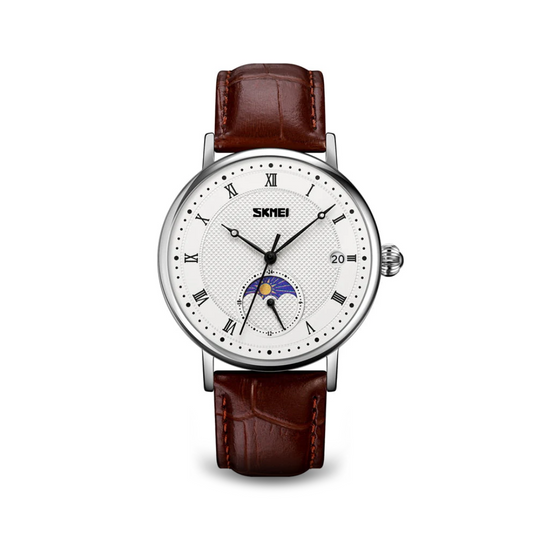 Stainless Steel Crystal Moon Phase Watch