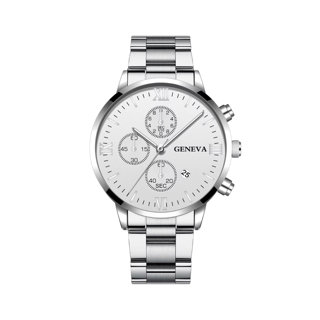 Montre-bracelet décontractée à maille fine ornée
