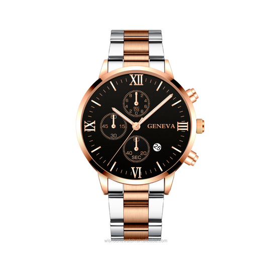 Montre-bracelet décontractée à maille fine ornée