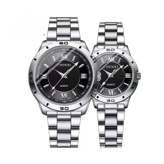 Refined Stainless Minimalist Couple Watch