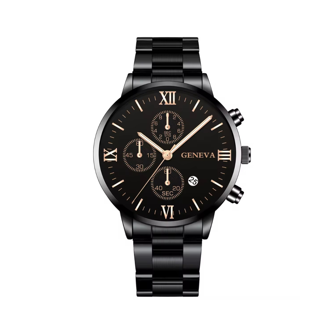 Montre-bracelet décontractée à maille fine ornée
