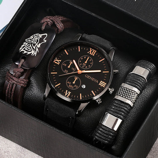 Modernes minimalistisches Uhren- und Armbandset