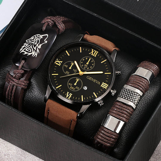 Modernes minimalistisches Uhren- und Armbandset