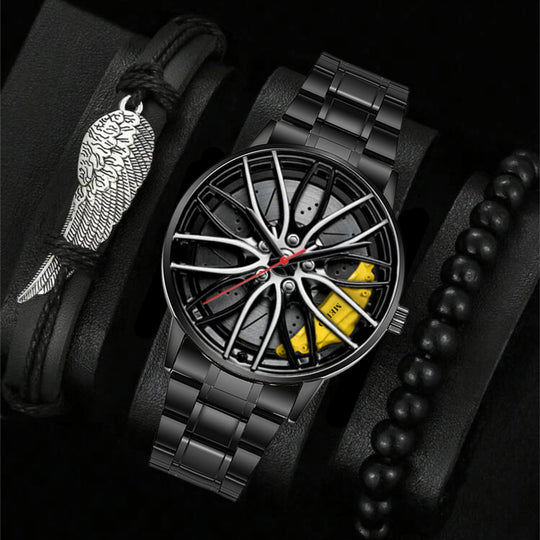 Klassische Heritage Herren-Uhr und Armband Set – Vintage-inspiriertes Geschenkidee