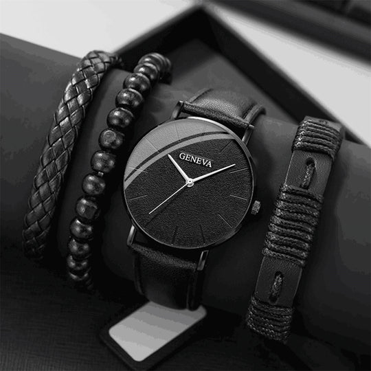 Leichte minimalistische Business-Uhr & Armband-Set