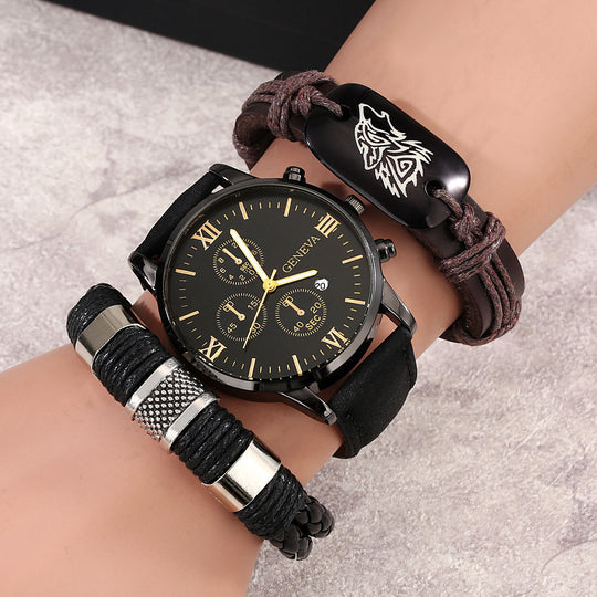Modernes minimalistisches Uhren- und Armbandset