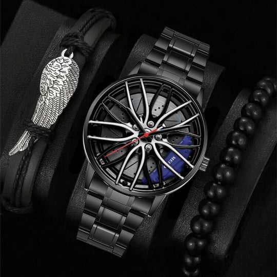 Klassische Heritage Herren-Uhr und Armband Set – Vintage-inspiriertes Geschenkidee