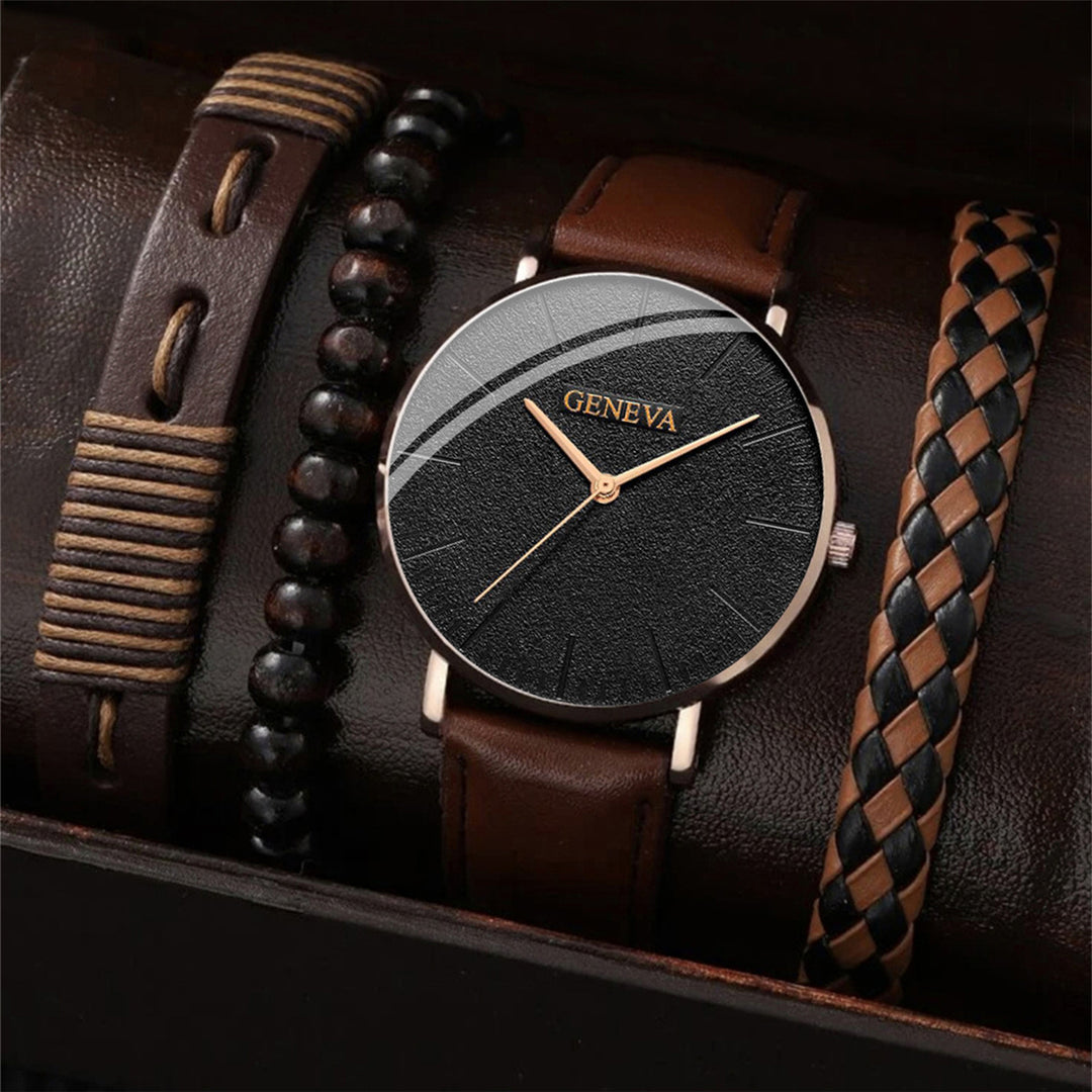 Leichte minimalistische Business-Uhr & Armband-Set