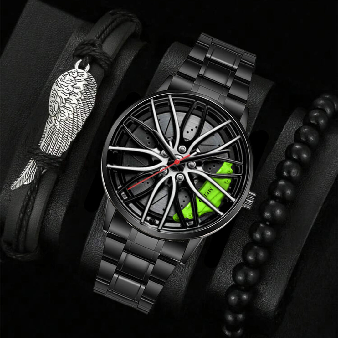 Klassische Heritage Herren-Uhr und Armband Set – Vintage-inspiriertes Geschenkidee