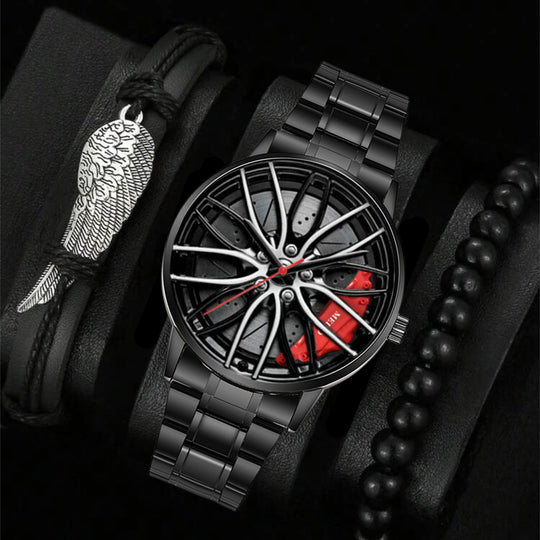 Klassische Heritage Herren-Uhr und Armband Set – Vintage-inspiriertes Geschenkidee