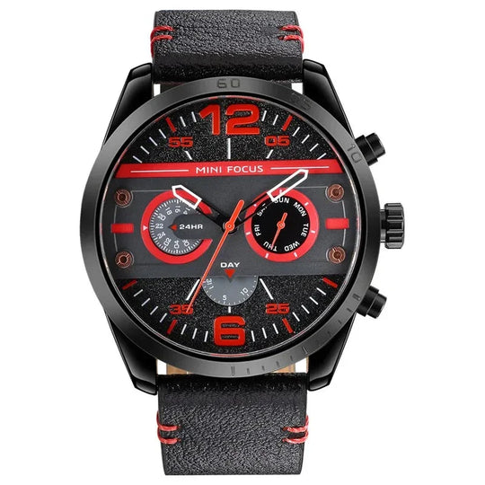 Luxus Lederarmband Quarz Chronograph Sportuhr