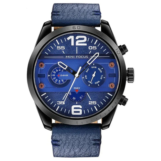 Luxus Lederarmband Quarz Chronograph Sportuhr