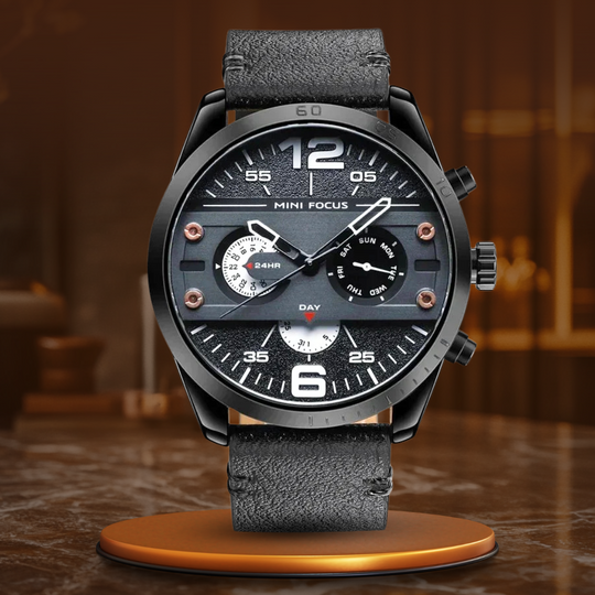 Luxus Lederarmband Quarz Chronograph Sportuhr