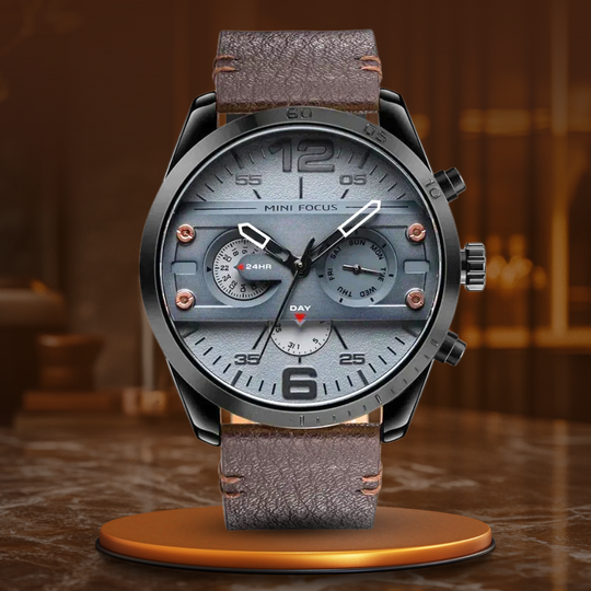 Luxus Lederarmband Quarz Chronograph Sportuhr
