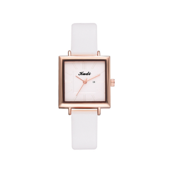 Elegante quadratische minimalistische Quarzuhr