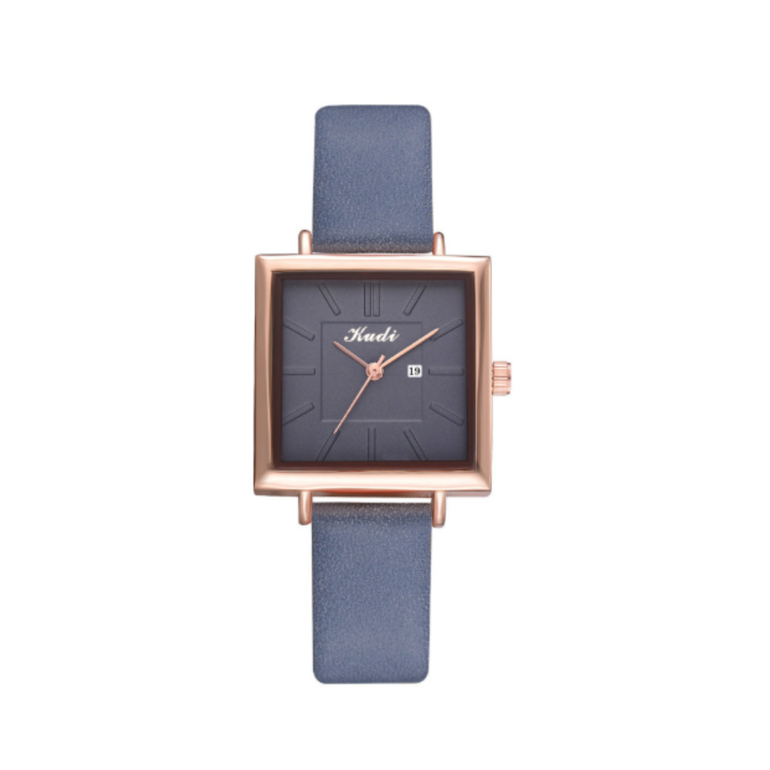 Elegante quadratische minimalistische Quarzuhr