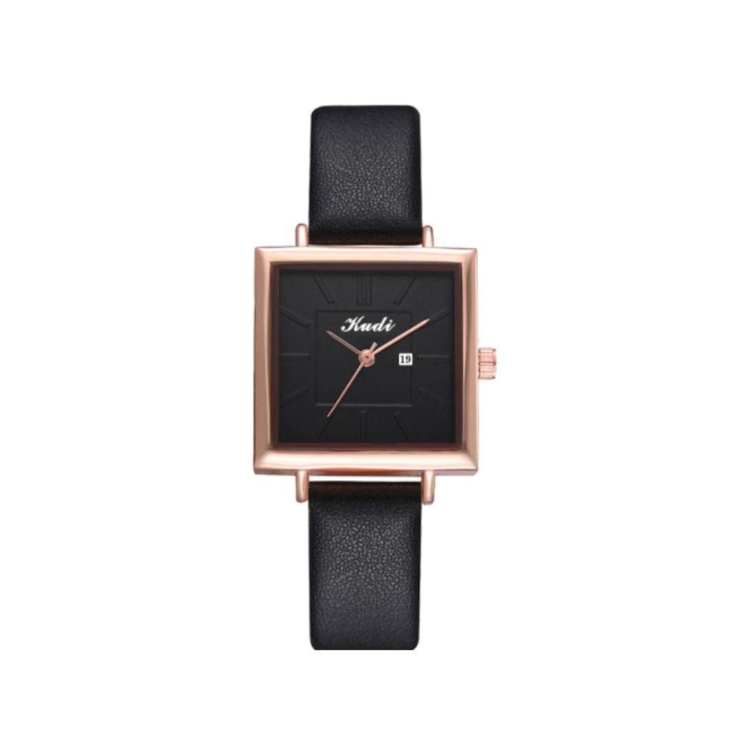 Elegante quadratische minimalistische Quarzuhr