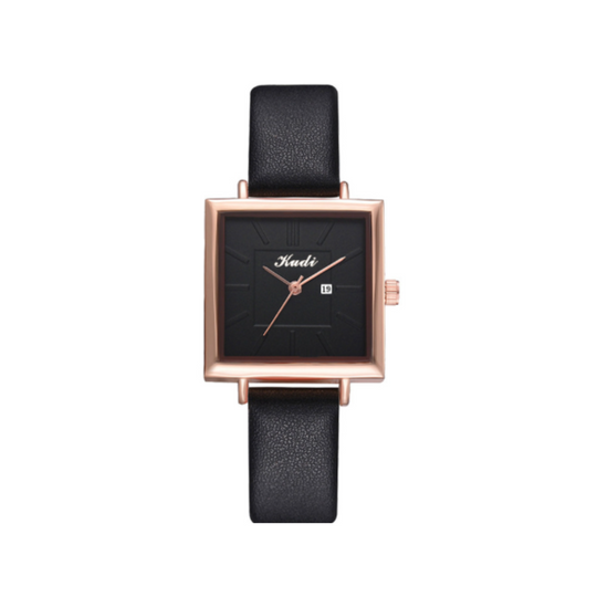 Elegante quadratische minimalistische Quarzuhr
