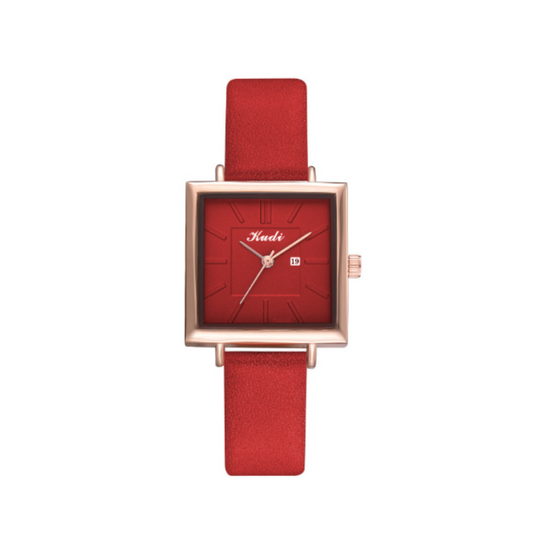 Elegante quadratische minimalistische Quarzuhr
