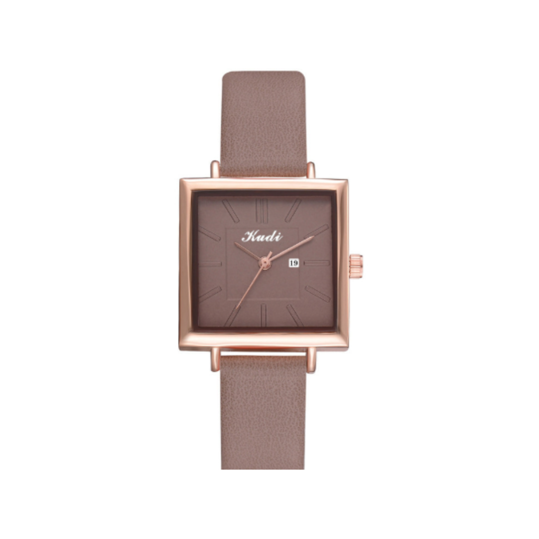 Elegante quadratische minimalistische Quarzuhr