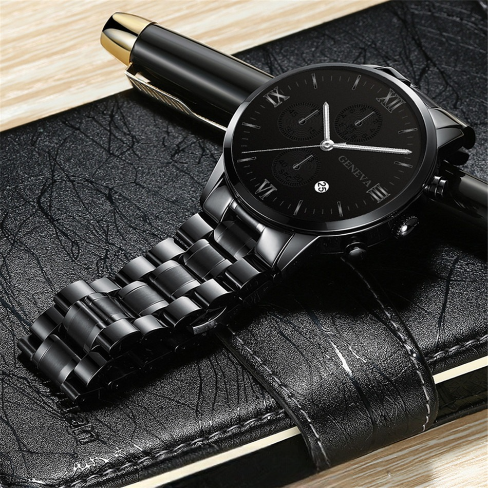 Montre-bracelet décontractée à maille fine ornée