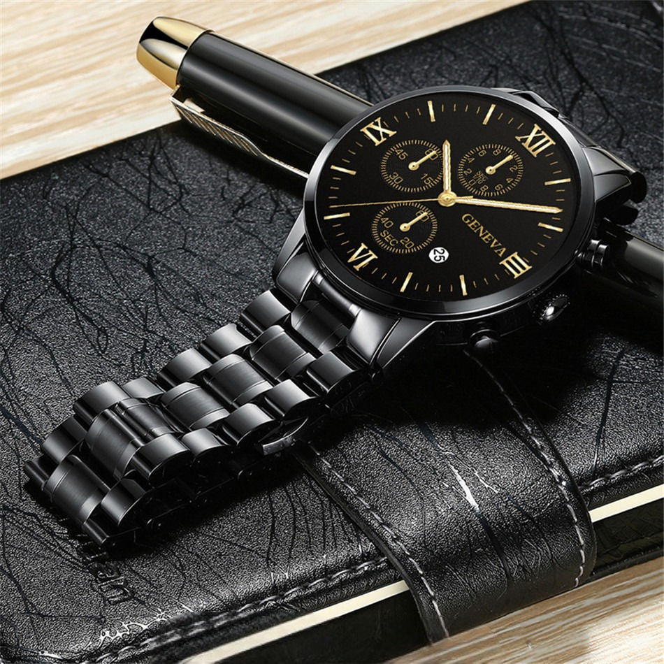 Montre-bracelet décontractée à maille fine ornée
