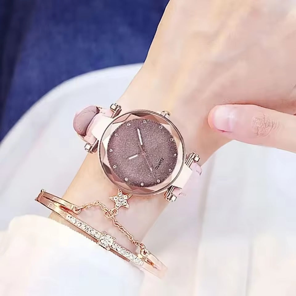 Montre moderne chic en strass