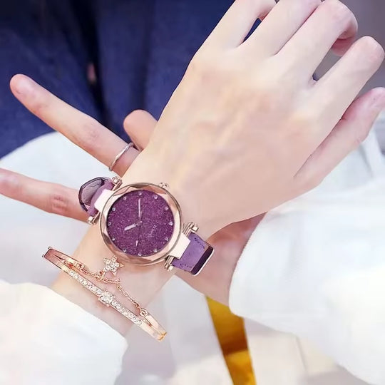 Montre moderne chic en strass