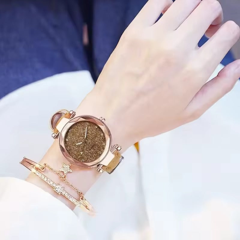 Montre moderne chic en strass