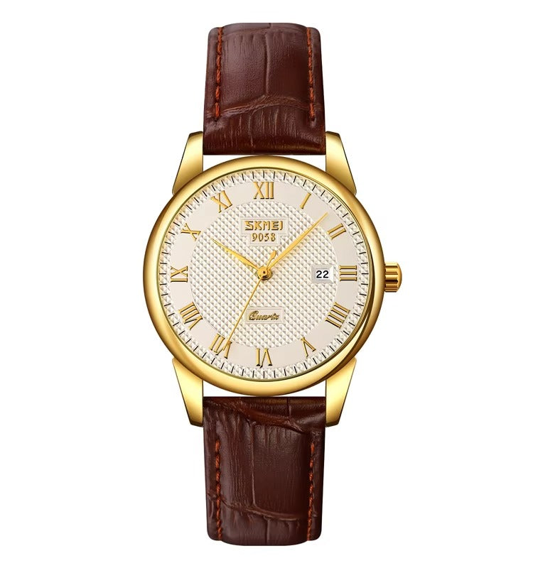 Klassische Leder Business Paar Uhr