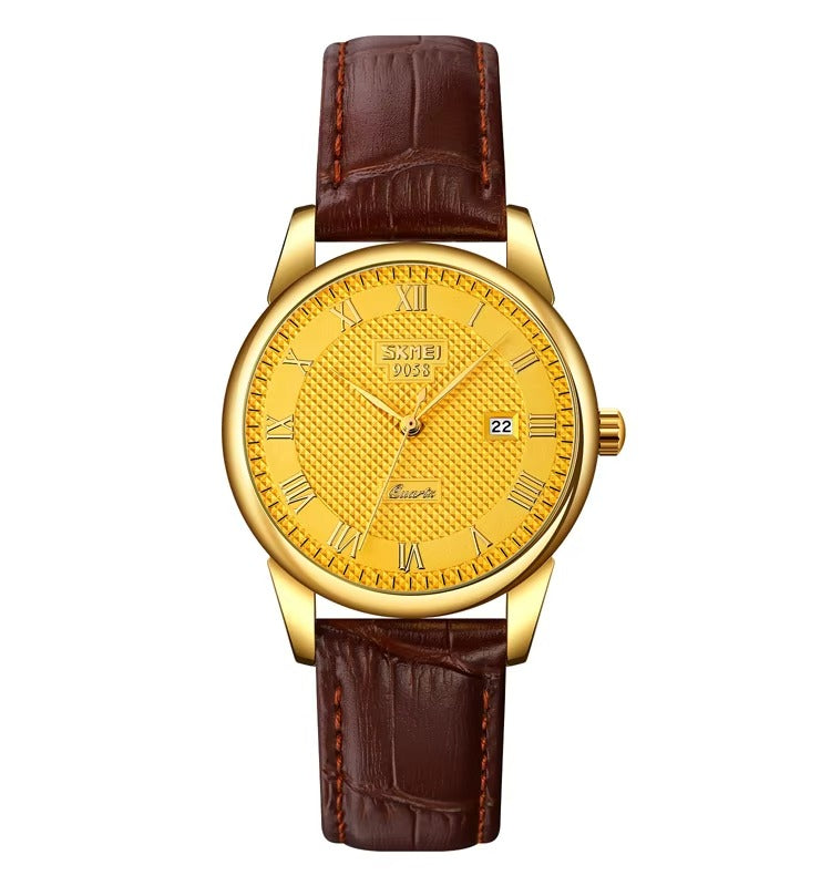 Klassische Leder Business Paar Uhr