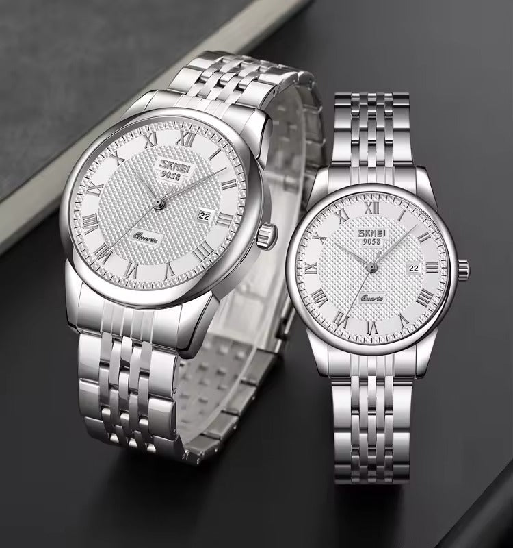 Klassische Leder Business Paar Uhr